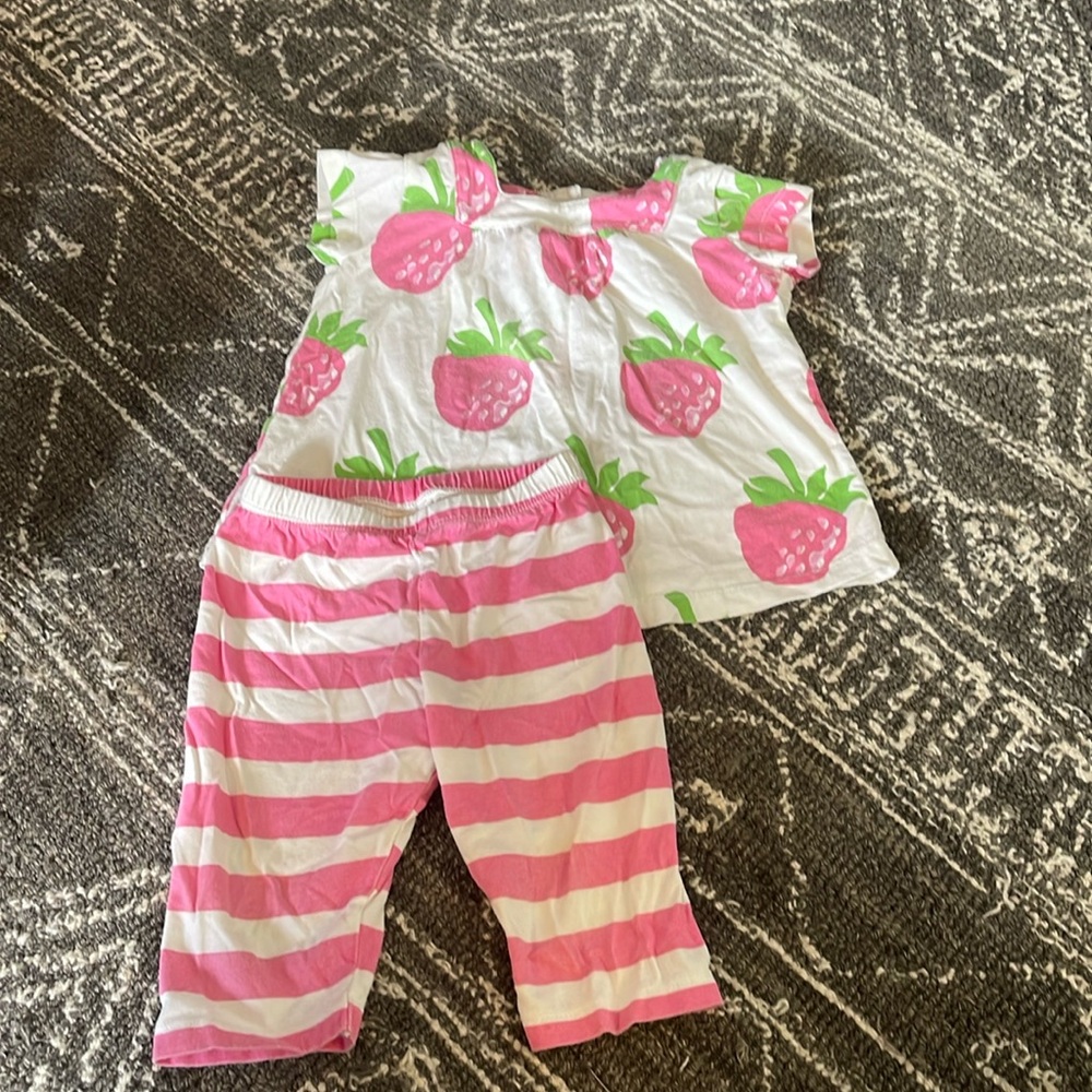 Strawberry and striped matching set